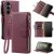 for Samsung Galaxy S24 FE 5G Wallet Case with Card Holder,Women Men RFID Blocking PU Leather Flip Cover Wrist Strap Zipper Credit Card Slots,Phone Case for Galaxy S24 FE 5G,Wine Red